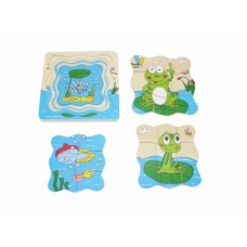 Wooden Frog Life Cycle Puzzle 4 in 1 Wooden Frog Life Cycle Puzzle 4 in 1